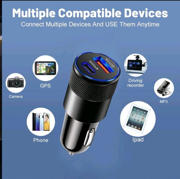 38W Car Charger β Fast Charging USB Power Adapter for All Devices