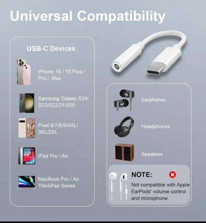 HEADPHONE JACK LIGHTNING / USB-C ADAPTER