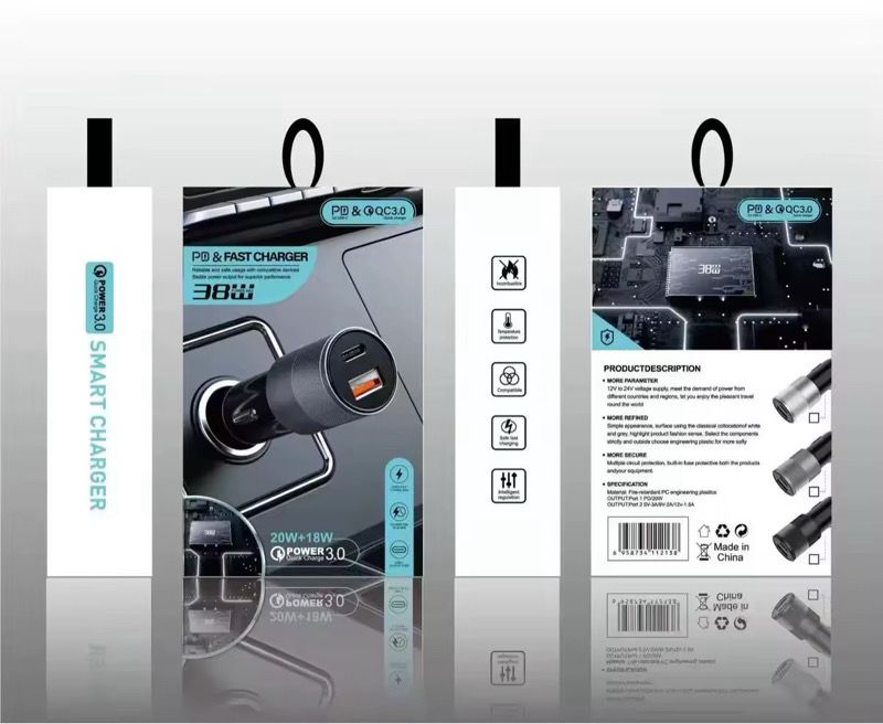 38W Car Charger – Fast Charging USB Power Adapter for All Devices